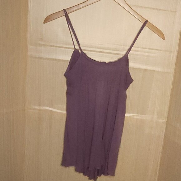 Eyeshadow Womens Purple Boho Flowy Embellished Tank Top Medium - Picture 2 of 7